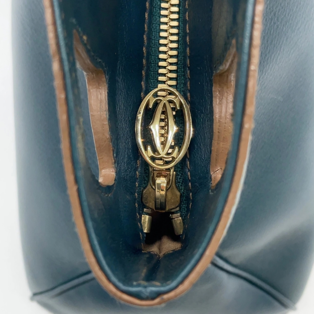 Cartier Blue Leather Women's Bag Authentic In Pristine Condition - Picture 10 of 14